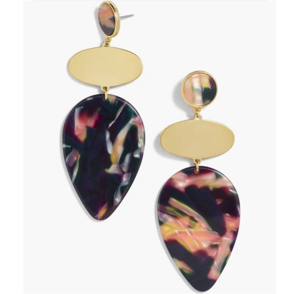 BaubleBar Womens Gold Multicolor Fareena Iridescent Drop Statement Earrings